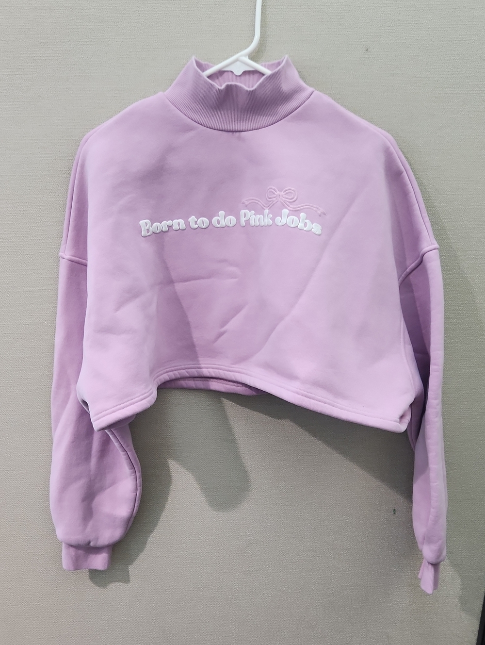 Strawberry Milk Mob Born To Do Pink Jobs Cropped Sweatshirt Size Large
